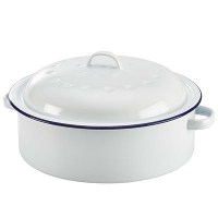 26cm White Enamel Roaster